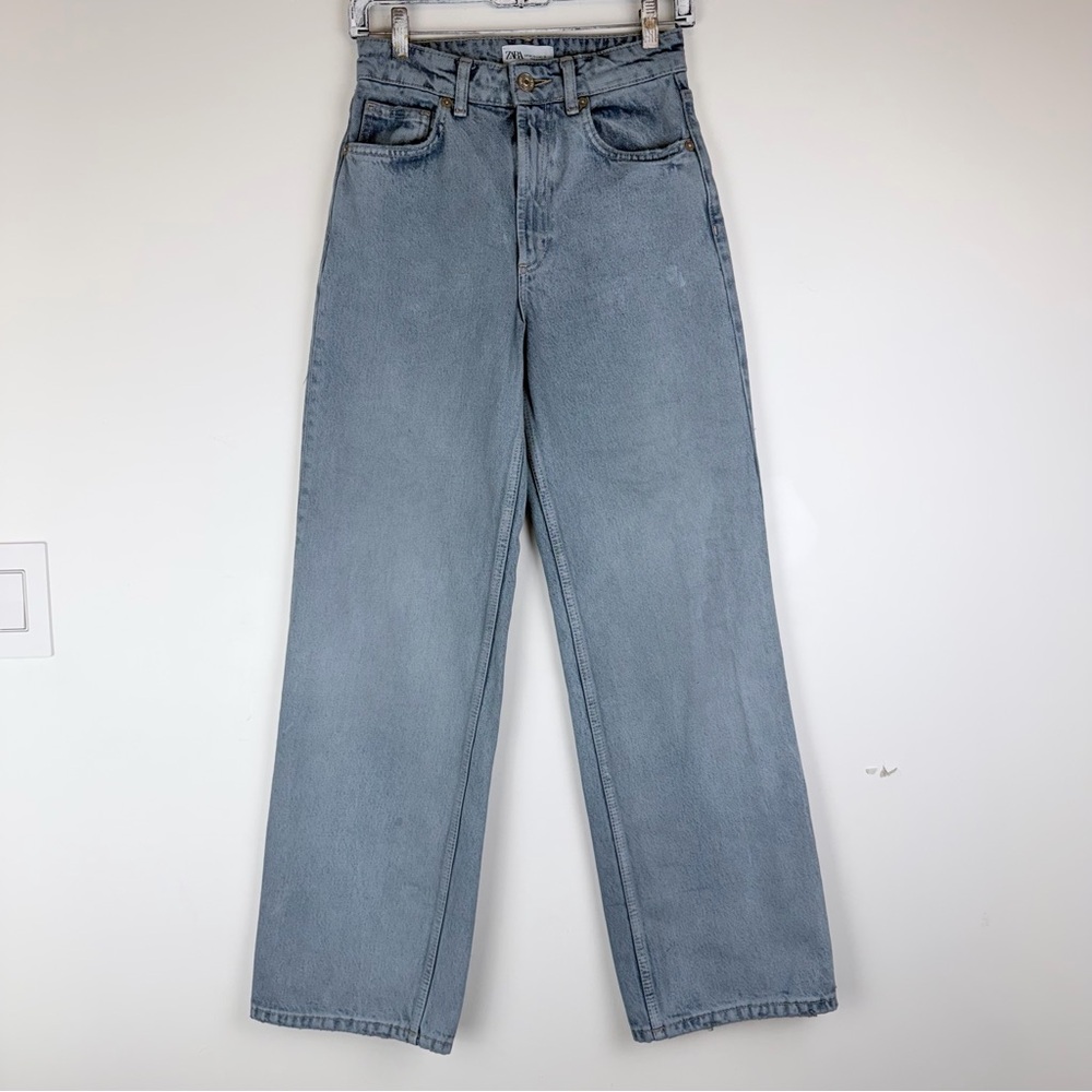Zara Light blue greyish Wide Leg Jeans